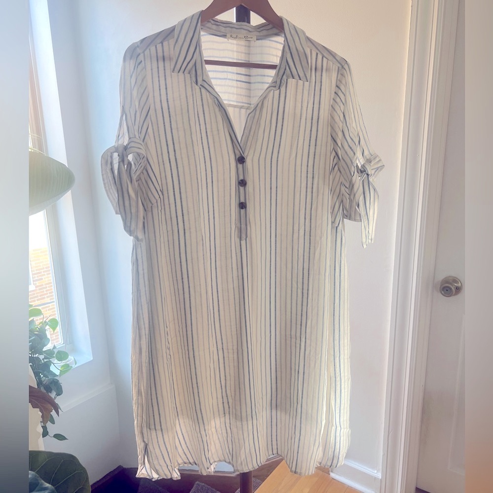 Indigo Rose FLOWY Shirt Dress ~ Size 2X